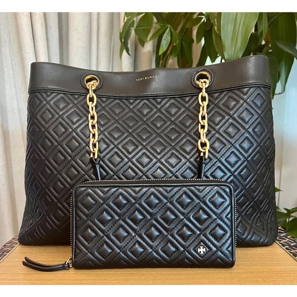 ♦️♦️ TORY BURCH AUTHENTIC BLACK LEATHER FLEMING/ALEXA HANDBAG ♦️♦️ - Picture 16 of 16